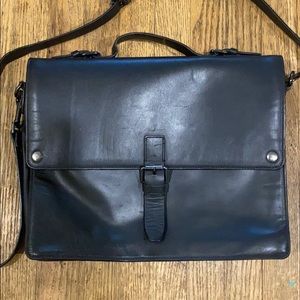John Varvatos leather messenger bag.